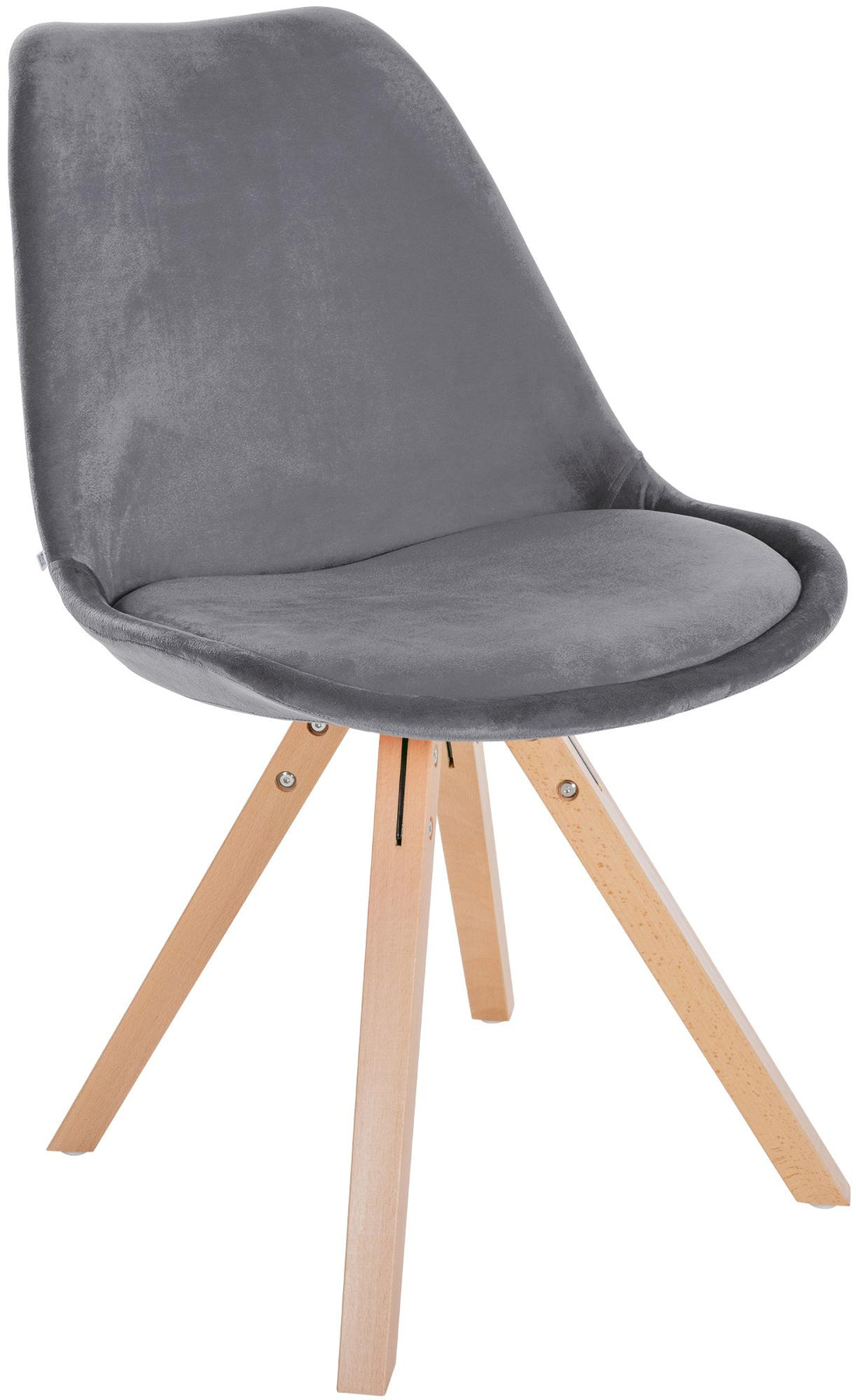 Fluwelen Eetkamerstoel - Luxe Stoel - Comfortabele Rugleuning Kleur grijs