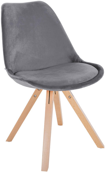 Fluwelen Eetkamerstoel - Luxe Stoel - Comfortabele Rugleuning Kleur grijs