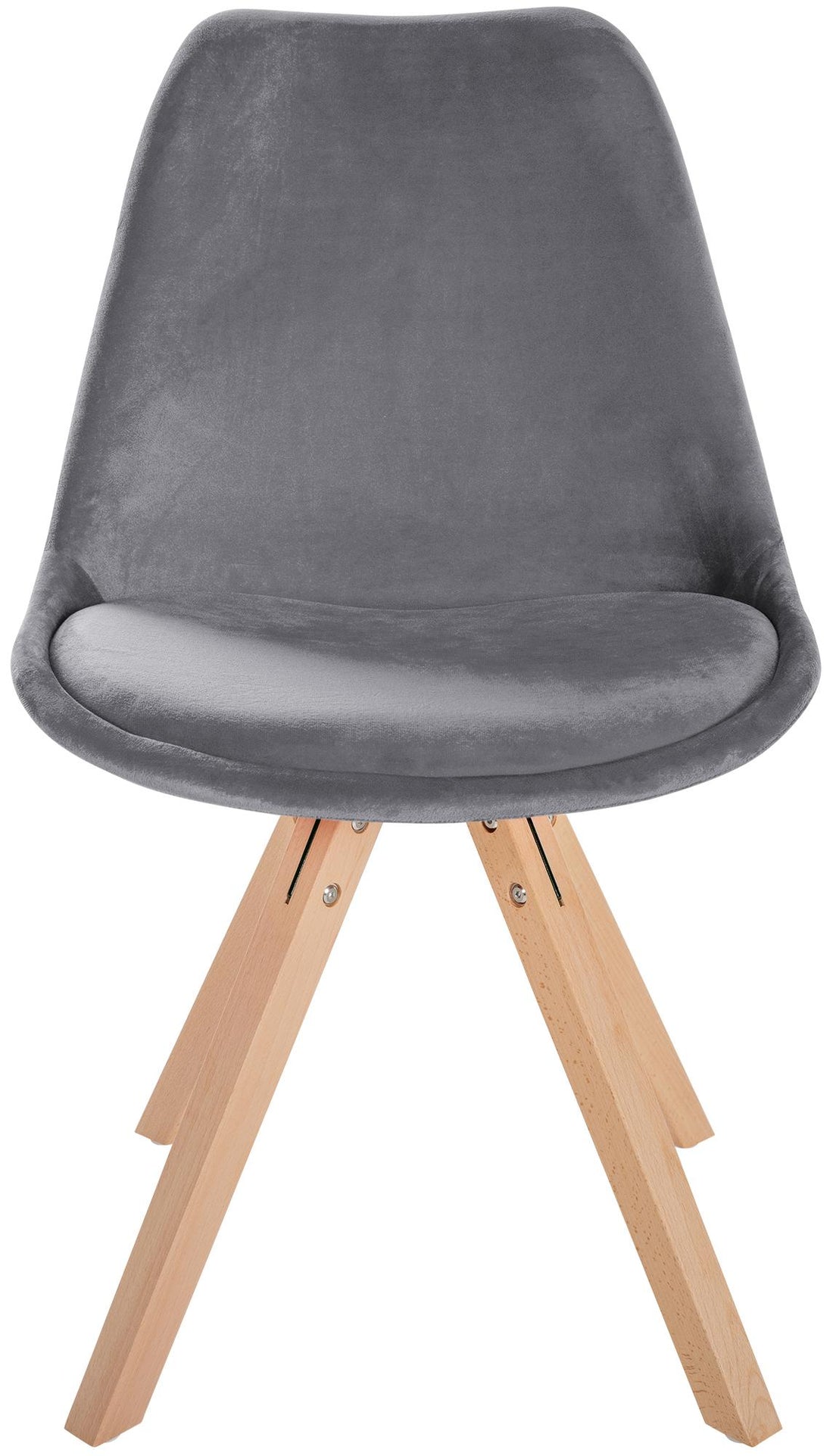 Fluwelen Eetkamerstoel - Luxe Stoel - Comfortabele Rugleuning Kleur grijs