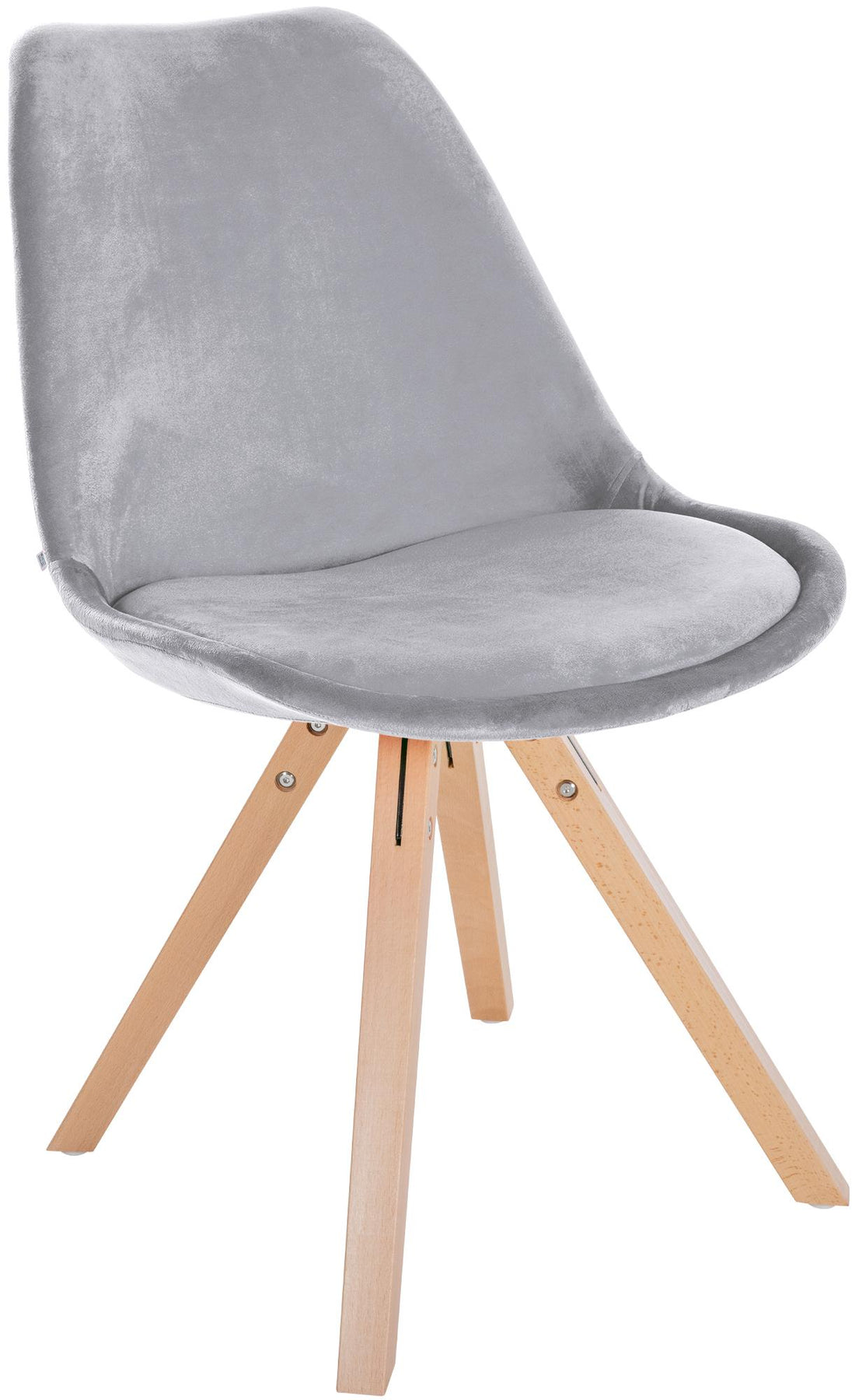 Eetkamerstoel Fluweel - Velvet Stoel - Langdurig Comfort Kleur lichtgrijs