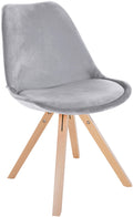 Eetkamerstoel Fluweel - Velvet Stoel - Langdurig Comfort Kleur lichtgrijs