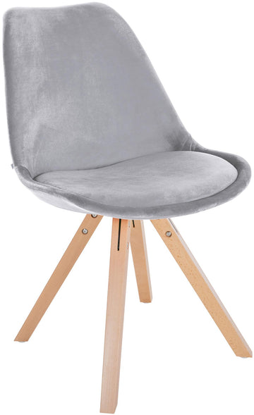 Eetkamerstoel Fluweel - Velvet Stoel - Langdurig Comfort Kleur lichtgrijs