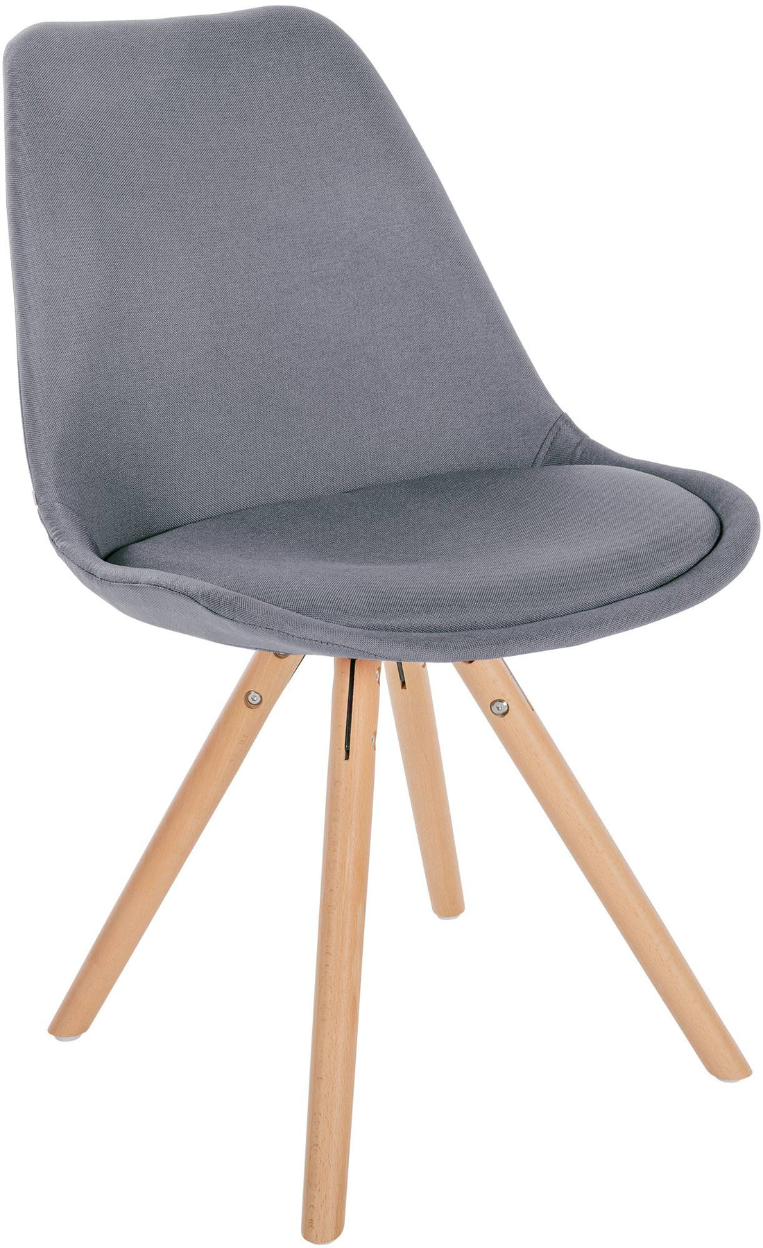 Eetkamerstoel Stoffen Bekleding - Comfortabel Zitten - Modern Design Kleur lichtgrijs