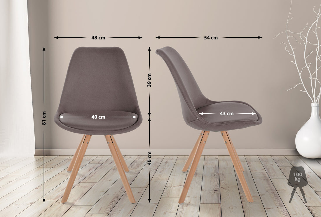 Comfortabele Eetkamerstoel - Bezoekerstoel - Uitstekend Zitcomfort Kleur taupe