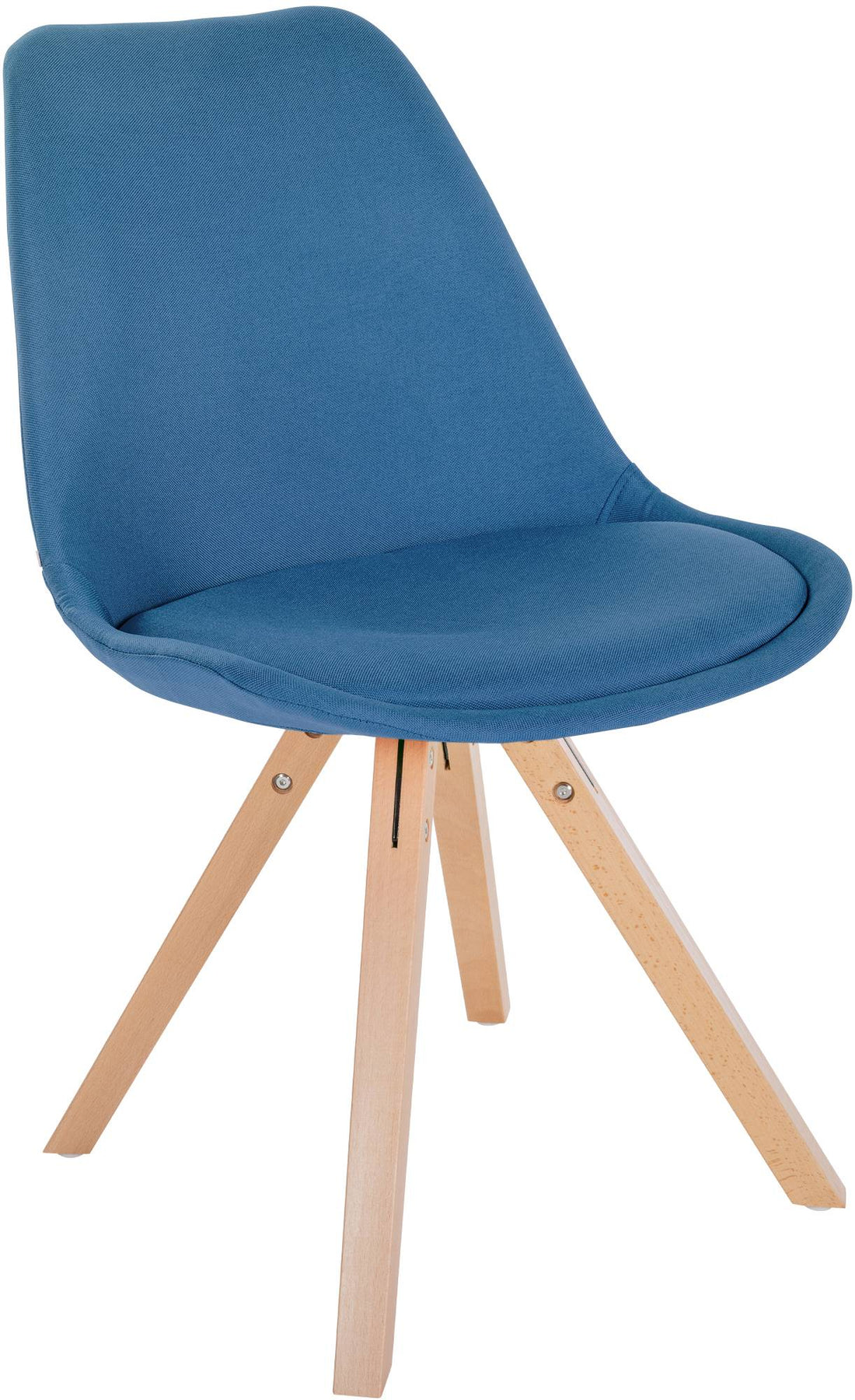Eetkamerstoel - Dining Chair - Langdurig Comfort - Stoffen Bekleding & Houten Frame Kleur blauw