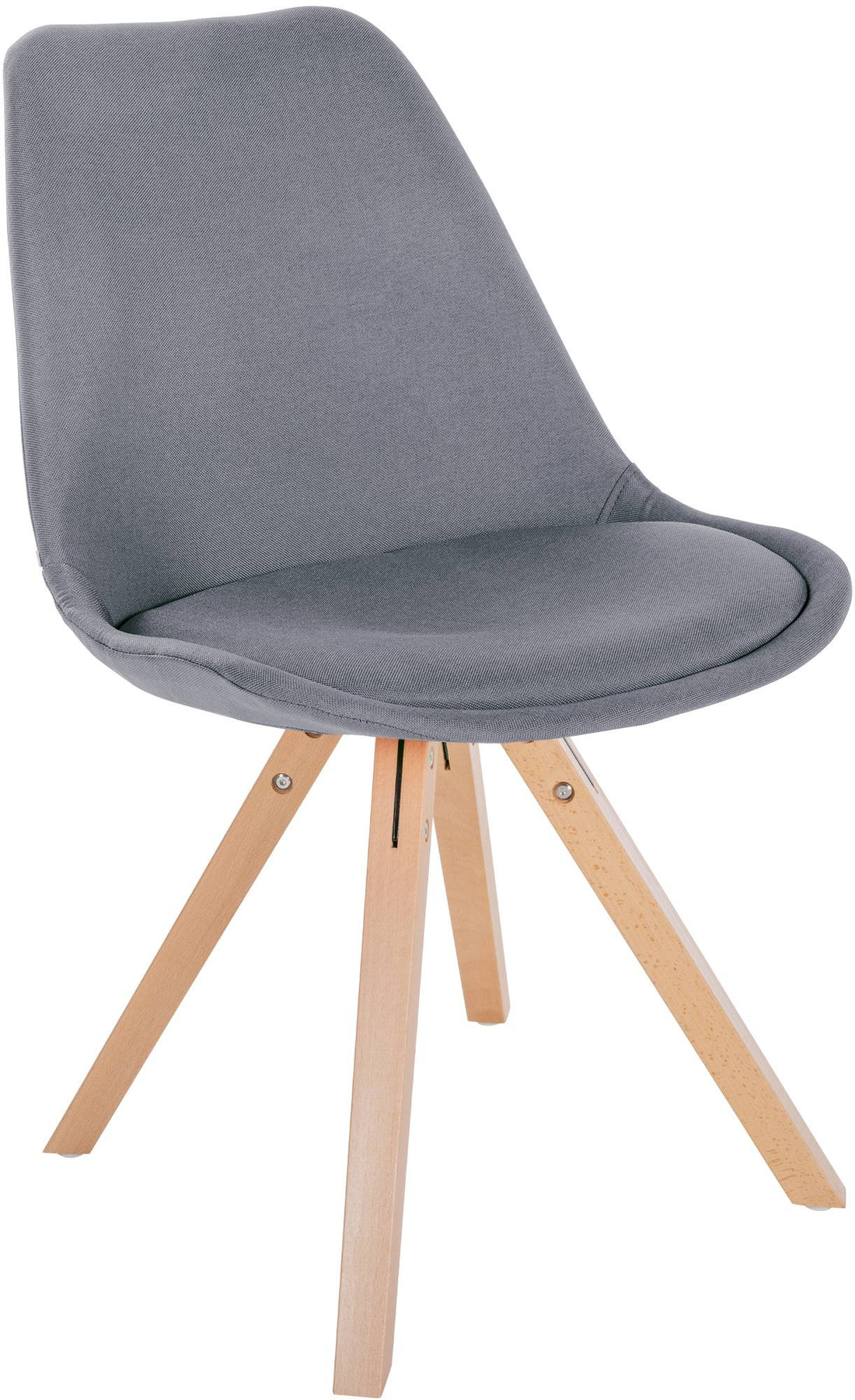 Eetkamerstoel - Comfortabele Zitstoel - Optimale Steun, Stoffen Bekleding en Houten Frame Kleur lichtgrijs