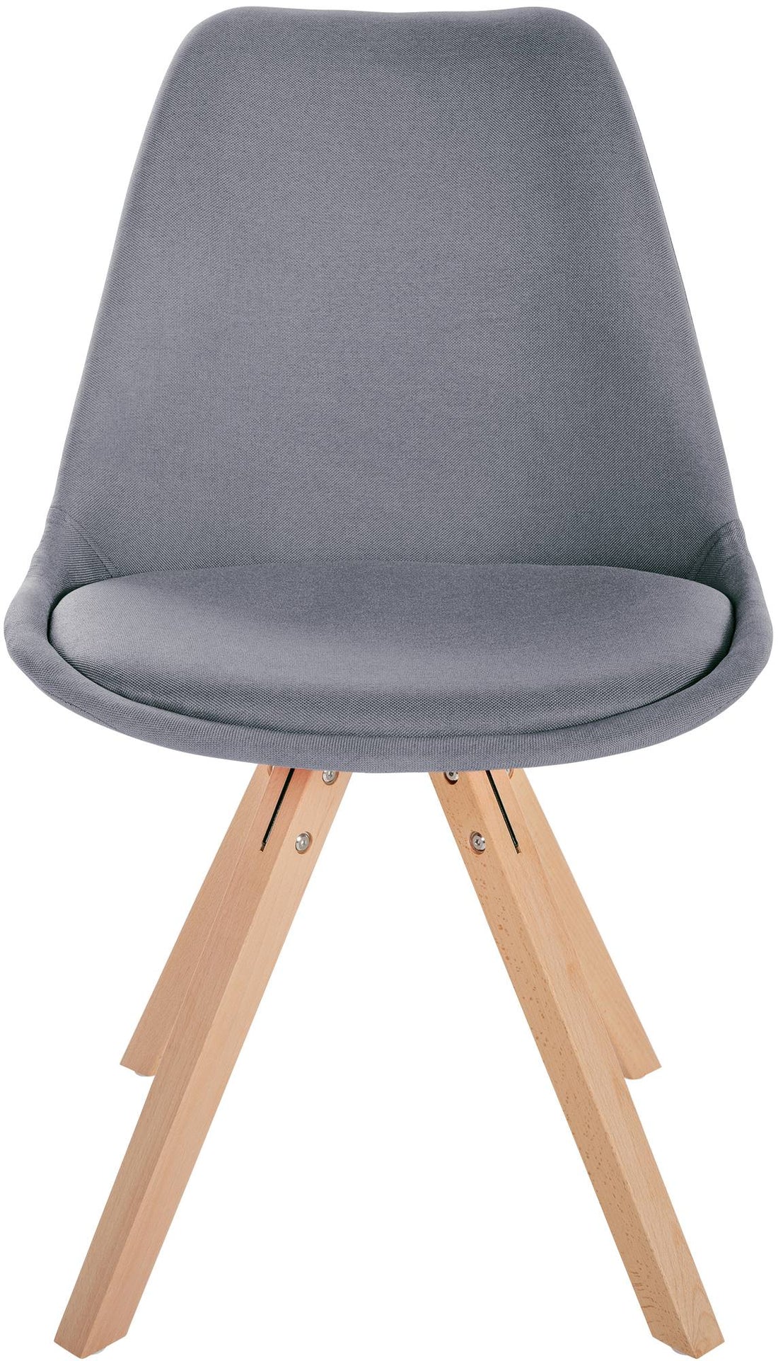 Eetkamerstoel - Comfortabele Zitstoel - Optimale Steun, Stoffen Bekleding en Houten Frame Kleur lichtgrijs