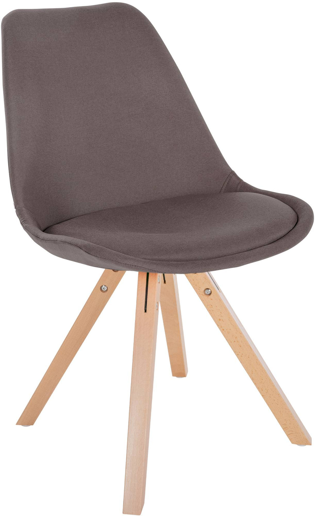 Eetkamerstoel Stoffen Bekleding - Stoel - Langdurig Comfort, Houten Frame Kleur taupe