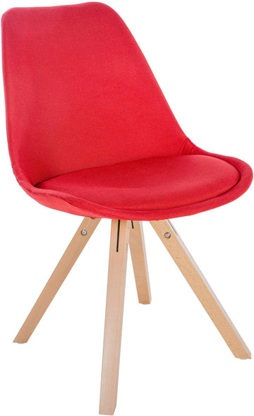 Eetkamerstoel Stoffen Bekleding - Stoel - Uitstekend Zitcomfort Kleur rood