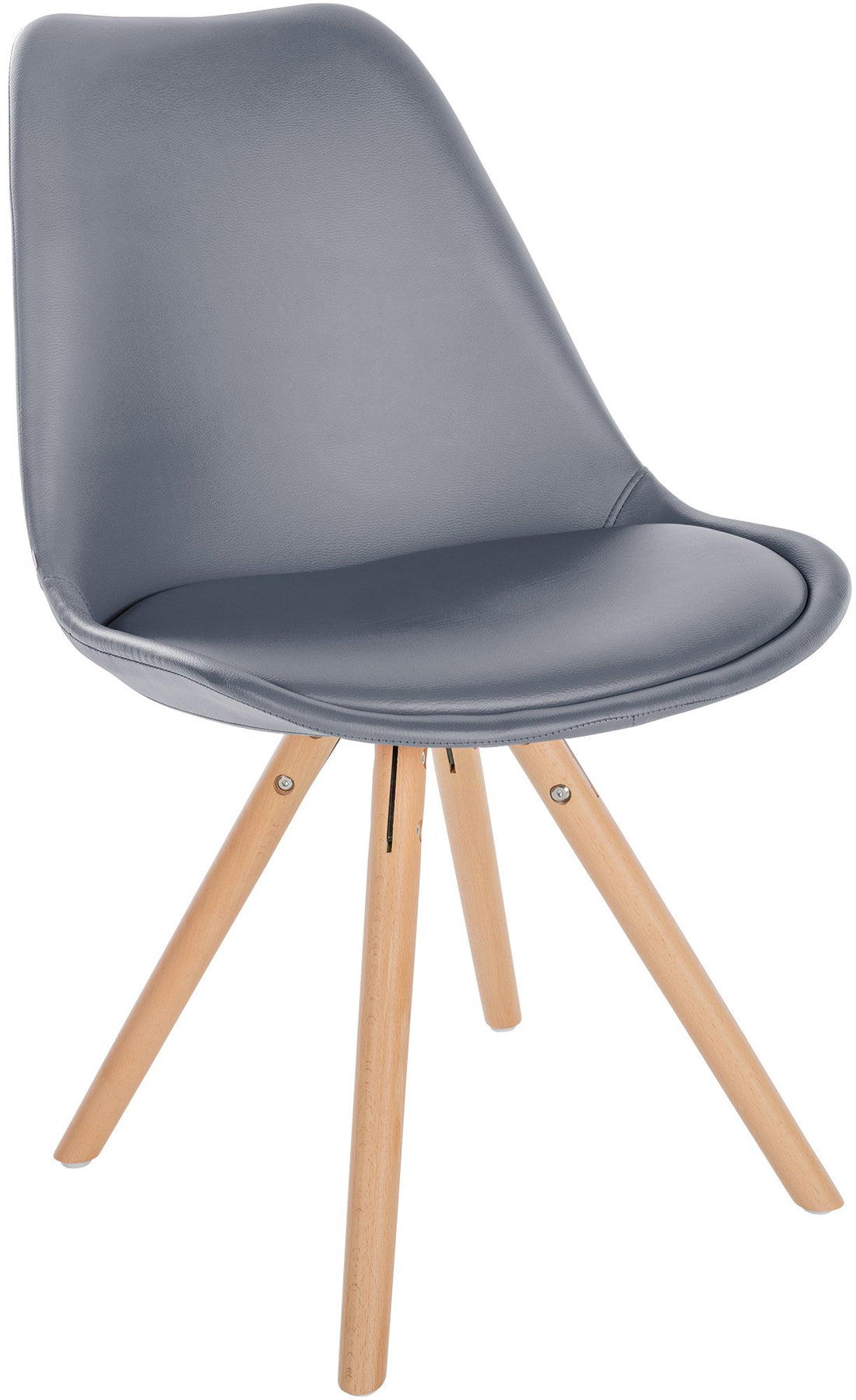 Eetkamerstoel - Bezoekersstoel Kunstleer - Langdurig Comfort met Rugleuning Kleur grijs