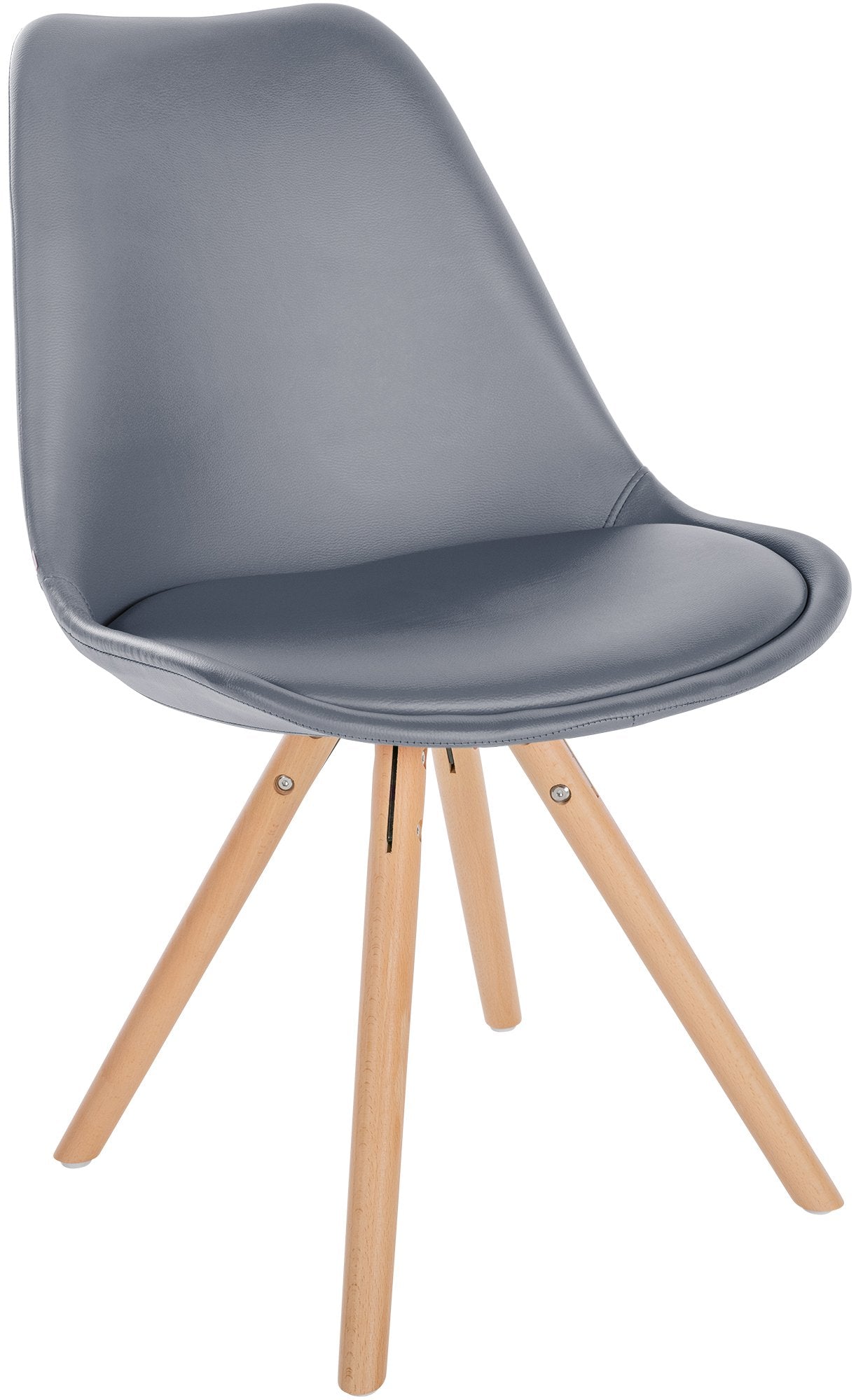 Eetkamerstoel - Bezoekersstoel Kunstleer - Langdurig Comfort met Rugleuning Kleur grijs