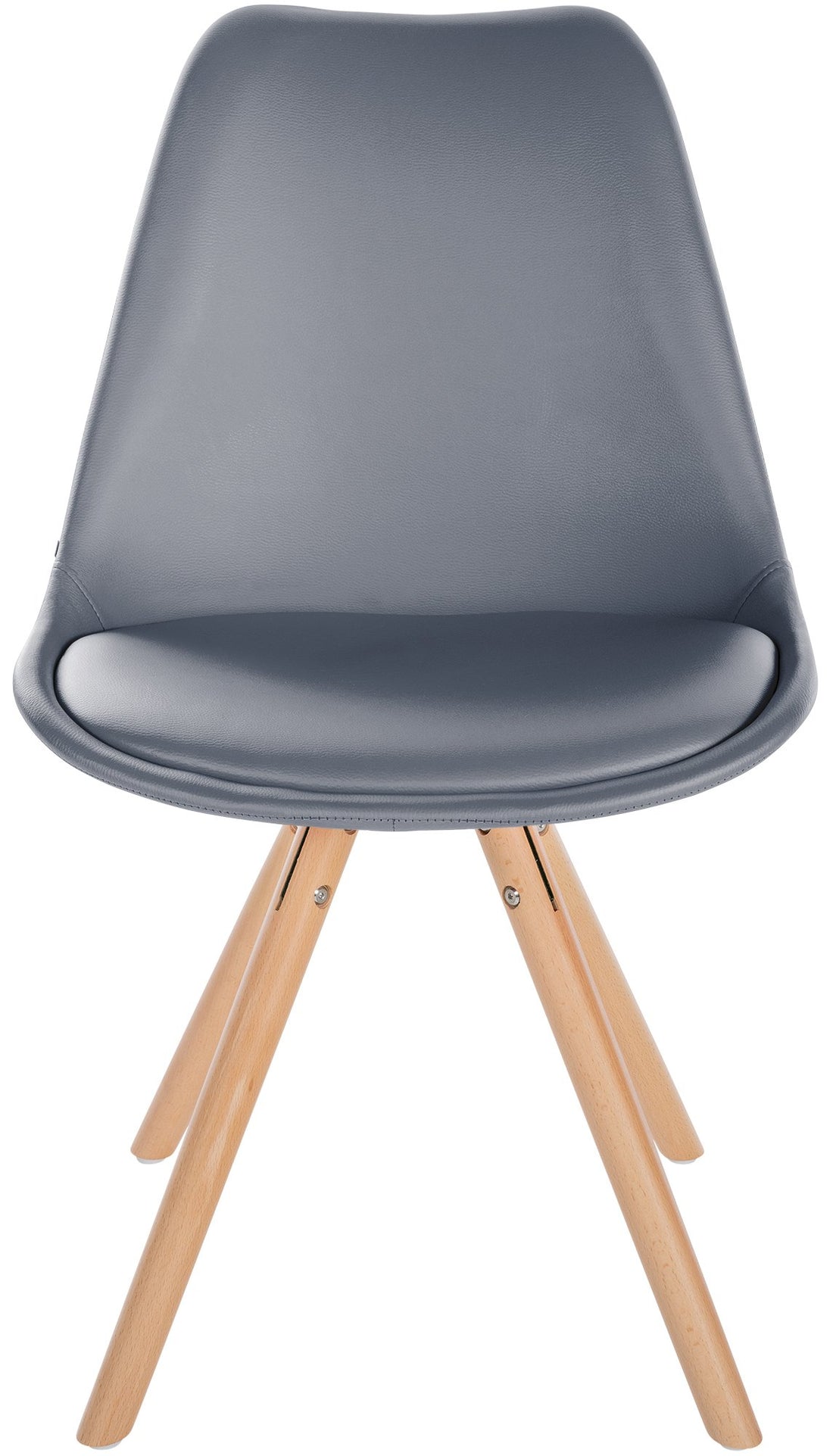 Eetkamerstoel - Bezoekersstoel Kunstleer - Langdurig Comfort met Rugleuning Kleur grijs