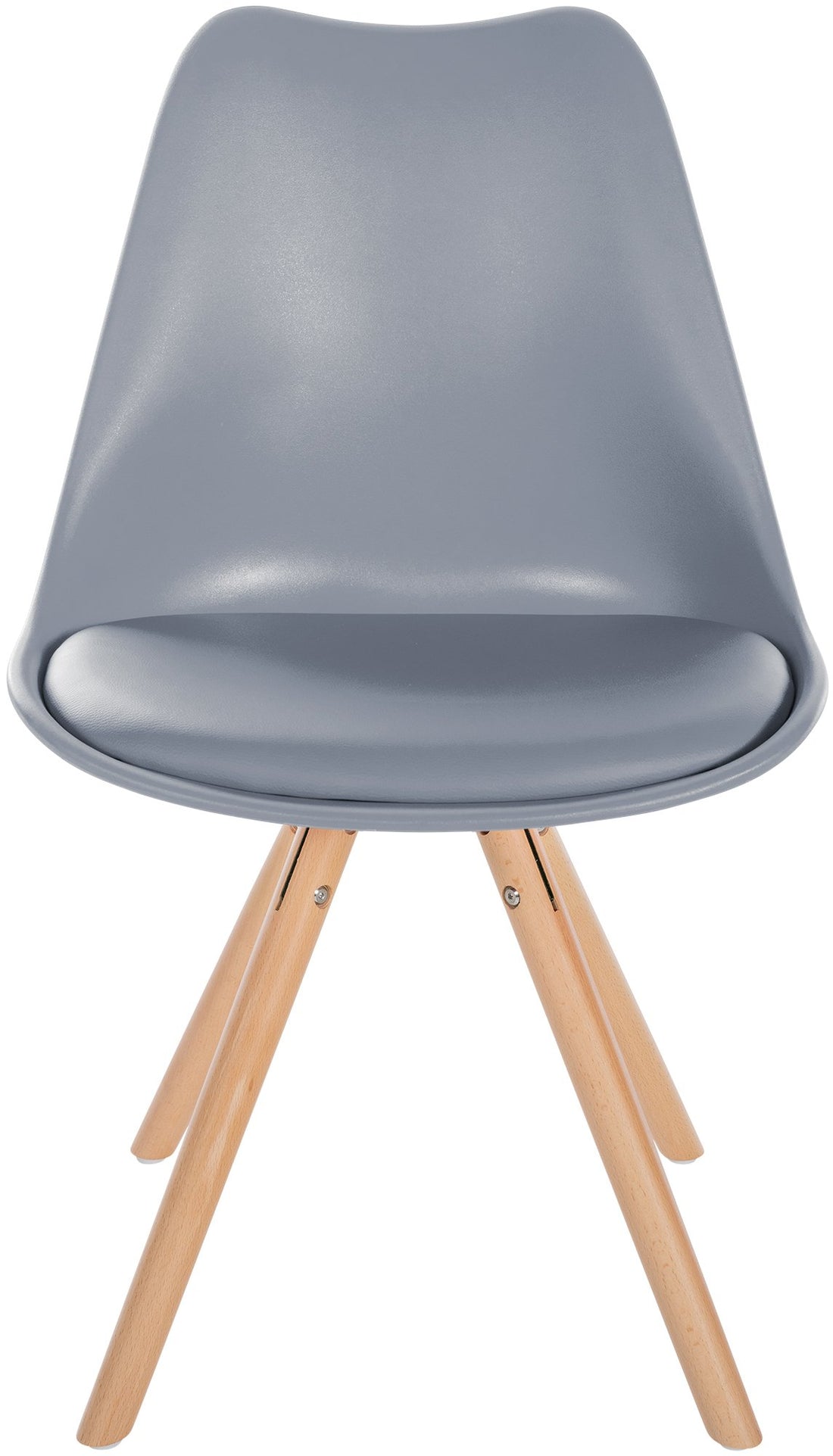Kunststof Eetkamerstoel - Polyurethaan Comfort - Stijlvol Houtframe Kleur grijs