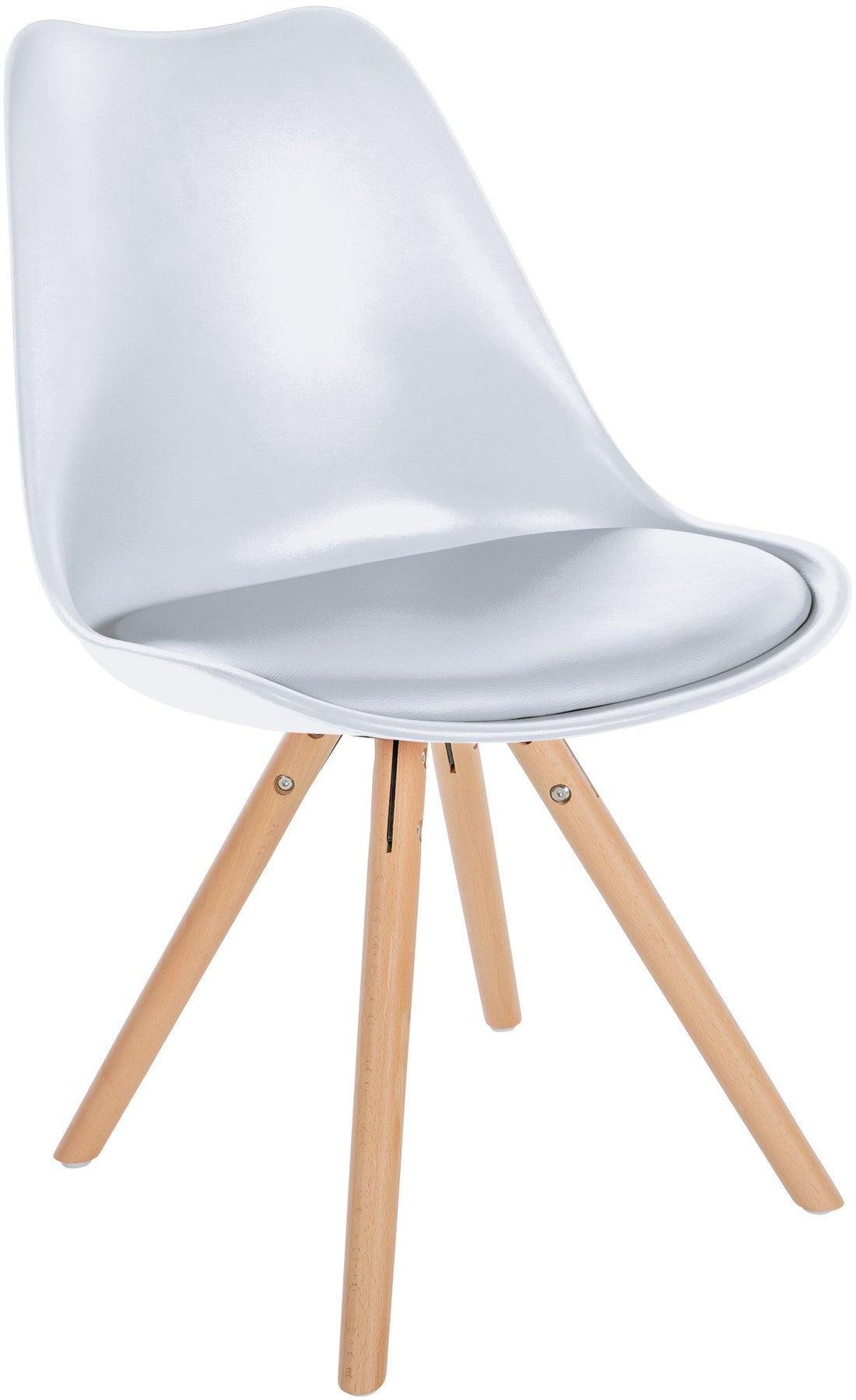Kunststof Eetkamerstoel - Dining Chair - Optimale Comfort - Eigentijdse Houten Frame Kleur wit