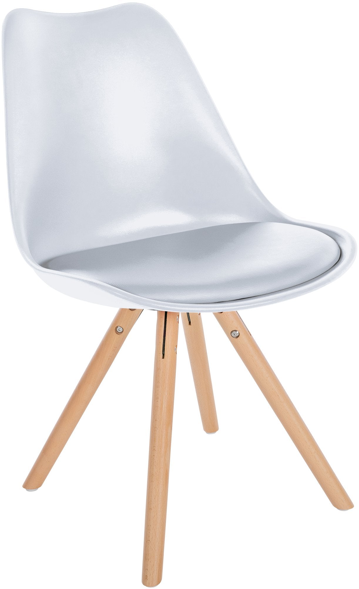 Kunststof Eetkamerstoel - Dining Chair - Optimale Comfort - Eigentijdse Houten Frame Kleur wit