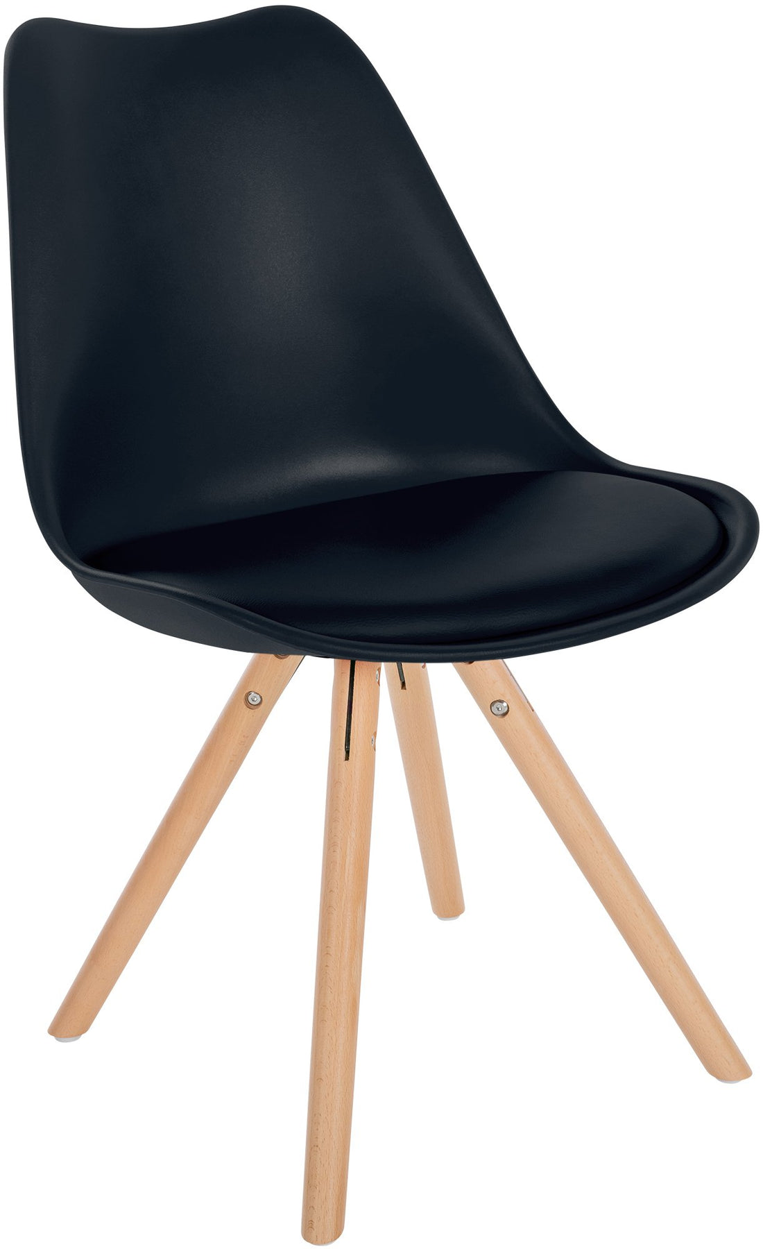 Eetkamerstoel Kunststof - Dining Chair - Comfort & Houtframe Kleur zwart
