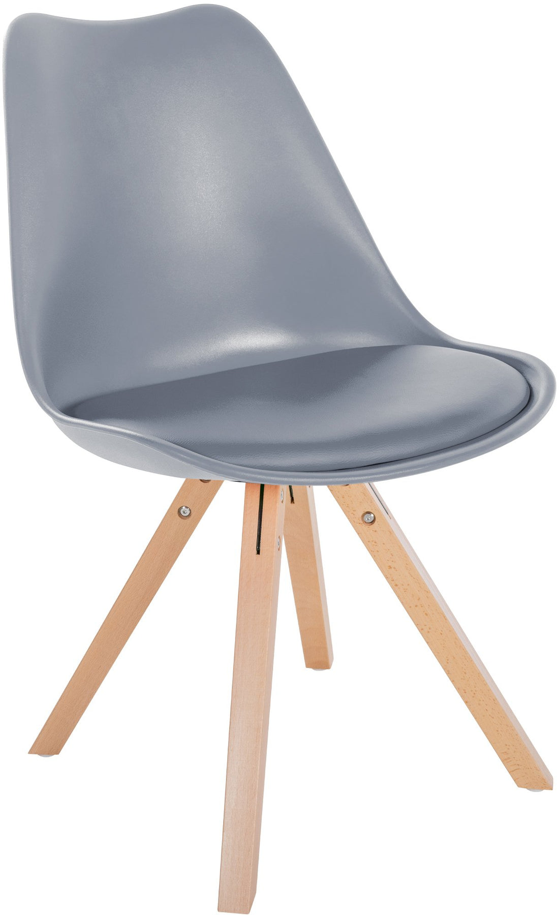 Kunststof Eetkamerstoel - Bezoekersstoel - Ergonomische Rugleuning, Stijlvolle Uitstraling Kleur grijs