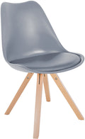 Kunststof Eetkamerstoel - Bezoekersstoel - Ergonomische Rugleuning, Stijlvolle Uitstraling Kleur grijs