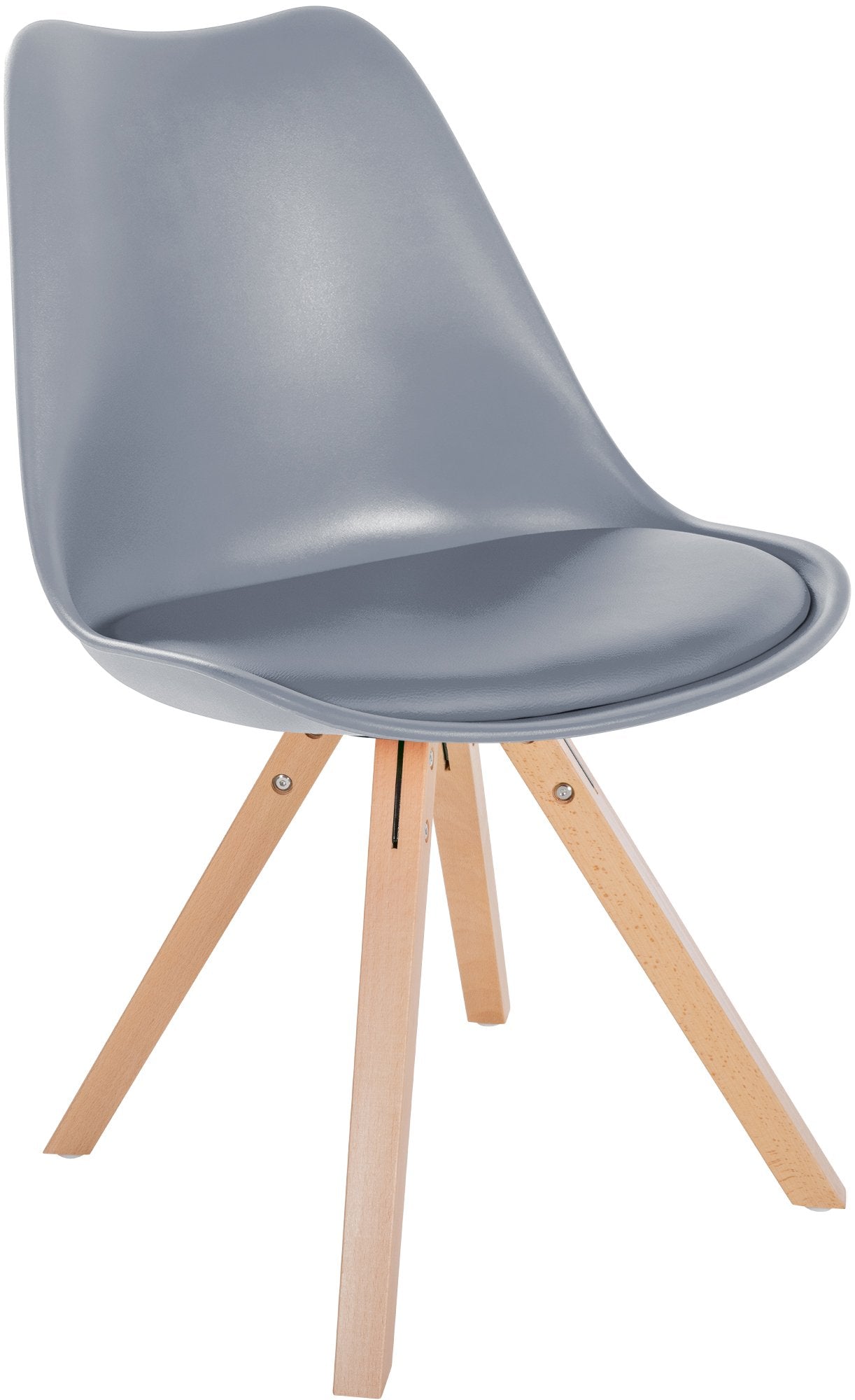 Kunststof Eetkamerstoel - Bezoekersstoel - Ergonomische Rugleuning, Stijlvolle Uitstraling Kleur grijs