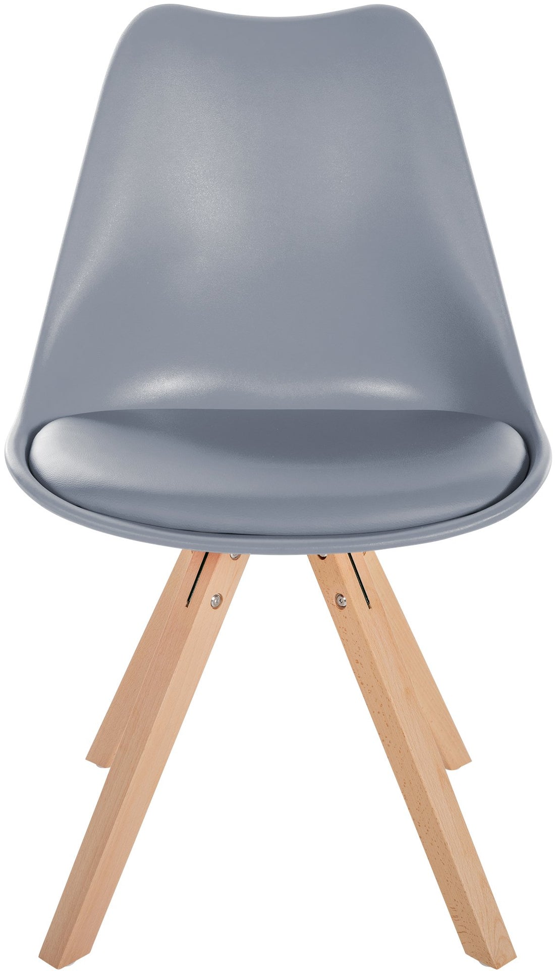 Kunststof Eetkamerstoel - Bezoekersstoel - Ergonomische Rugleuning, Stijlvolle Uitstraling Kleur grijs