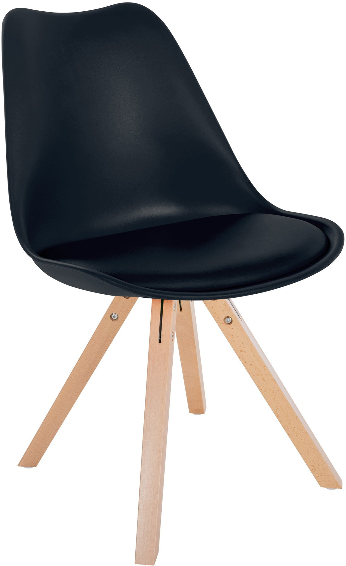Kunststof Eetkamerstoel - Bezoekersstoel - Langdurig Comfort, Zithoogte 46 cm Kleur zwart