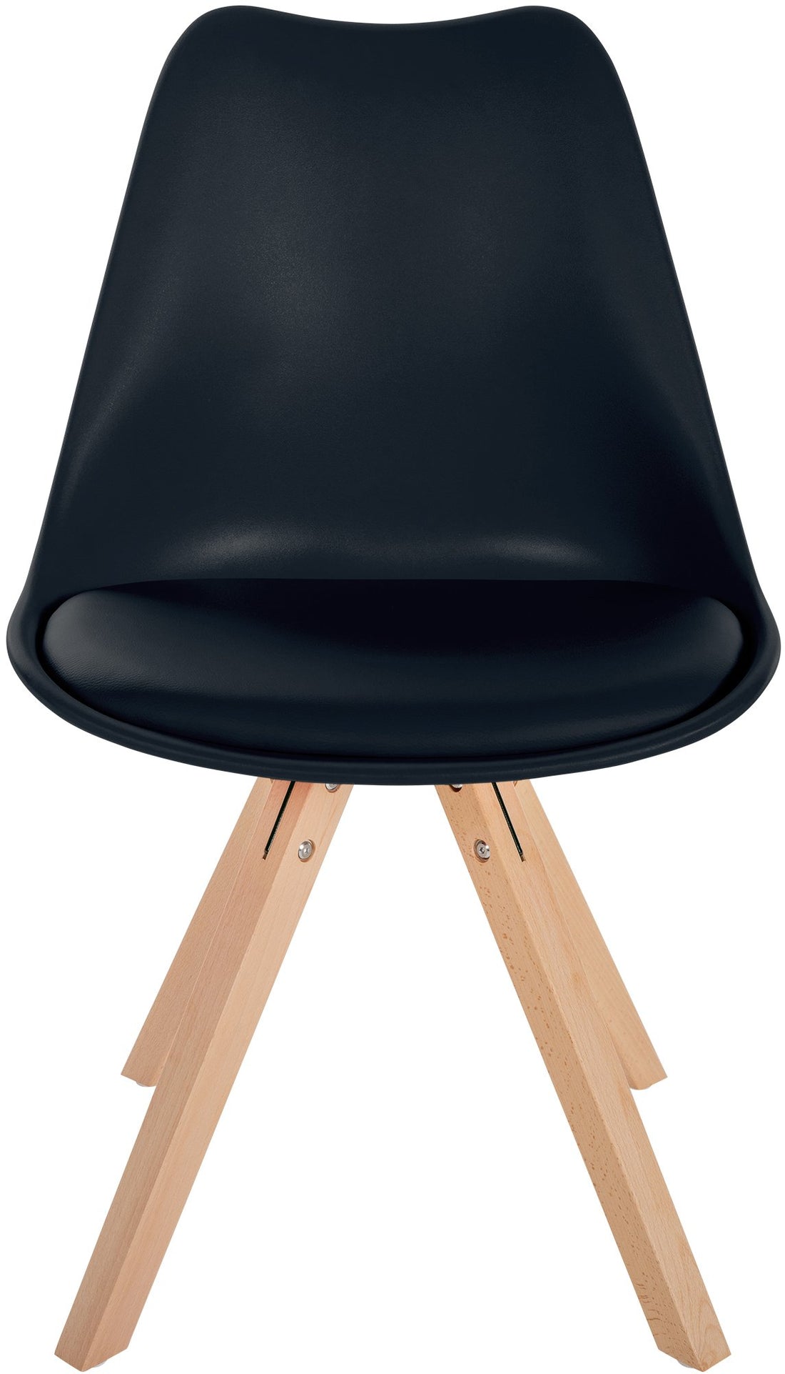 Kunststof Eetkamerstoel - Bezoekersstoel - Langdurig Comfort, Zithoogte 46 cm Kleur zwart
