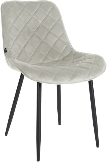 Eetkamerstoel Springs - Designstoel - Fluwelen Comfort en Elegantie - Stevig Matzwart Frame Kleur crème