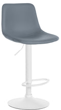 Moderne Kunstleren Barstoel - Stijlvolle Kruk - Comfortabele Rugleuning & 360° Draaibaar Kleur grijs Onderstel Kleur wit