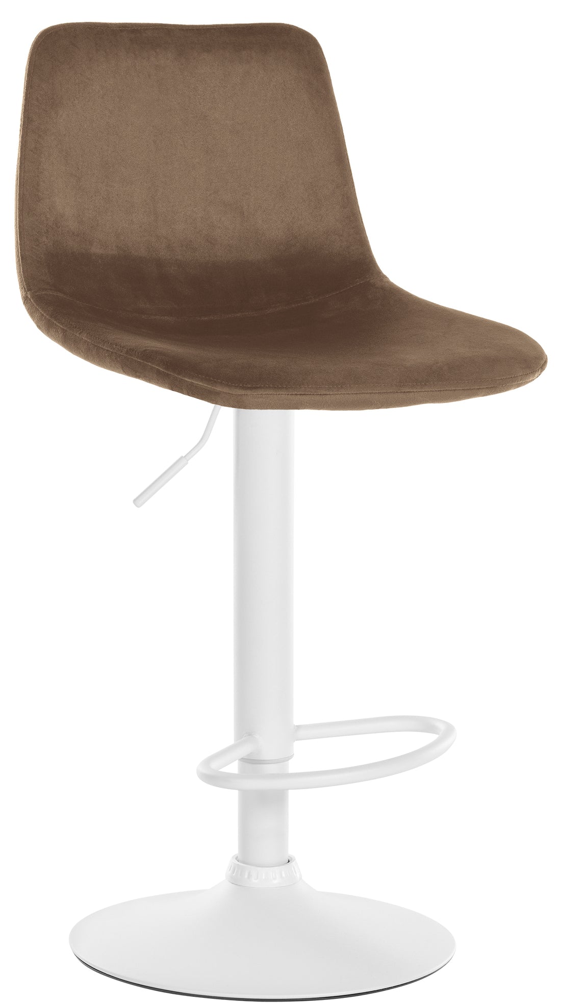 Moderne Barkruk Fluweel - Chique Ontwerp - 360° Draaibaar & Hoogte Verstelbaar Kleur bruin Onderstel Kleur zwart