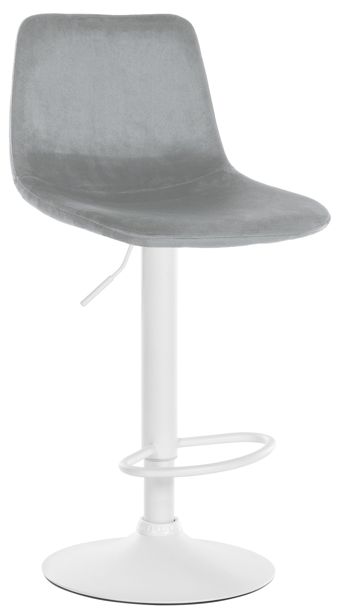 Fluwelen Barkruk - Velvet Stijl - Traploos Verstelbaar, Optimaal Comfort & 360° Draaibaar Kleur grijs
