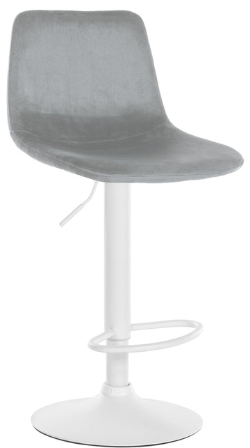 Fluwelen Barkruk - Velvet Stijl - Traploos Verstelbaar, Optimaal Comfort & 360° Draaibaar Kleur grijs