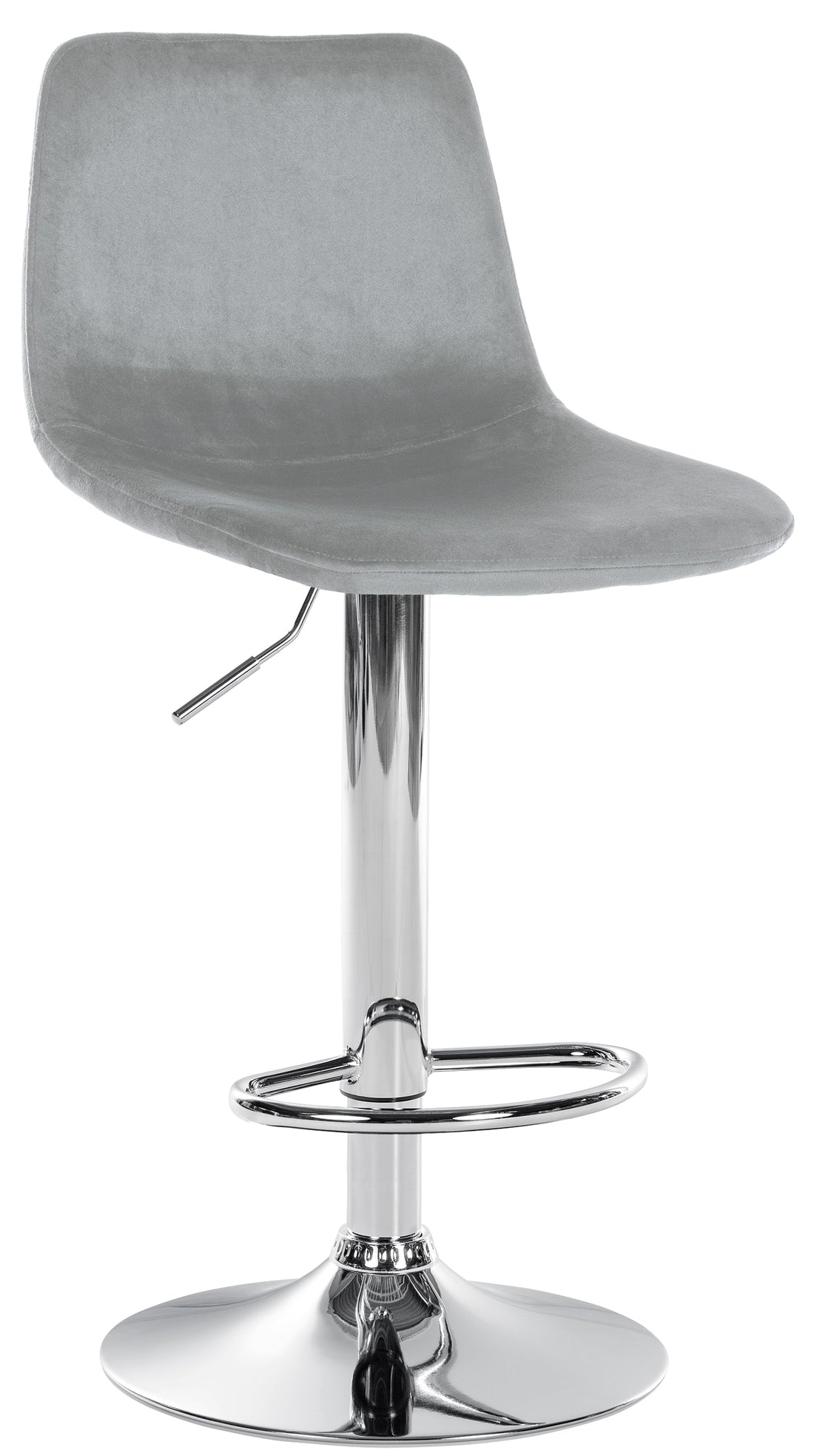 Moderne Fluwelen Barkruk - Luxe Kruk - 360° Draaibare Zitting & Hoogte Verstelbaar Kleur grijs