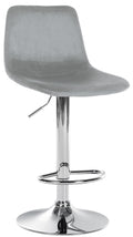 Moderne Fluwelen Barkruk - Luxe Kruk - 360° Draaibare Zitting & Hoogte Verstelbaar Kleur grijs