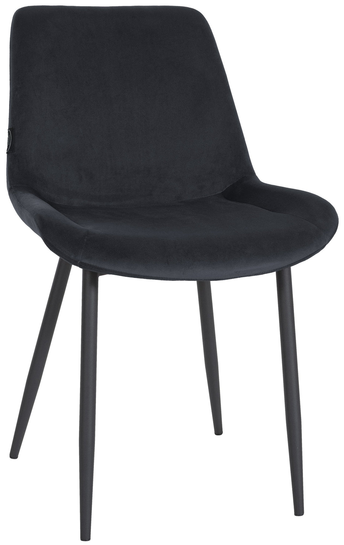 Samt Eetkamerstoel - Fluwelen Zitting - Hoog Zitcomfort - Matzwart Metalen Onderstel Kleur crème