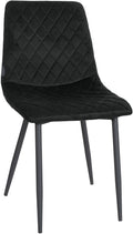 Eetkamerstoel Fluweel - Luxe Velvet Zitcomfort, Stijlvolle Mat Zwarte Poten Kleur zwart