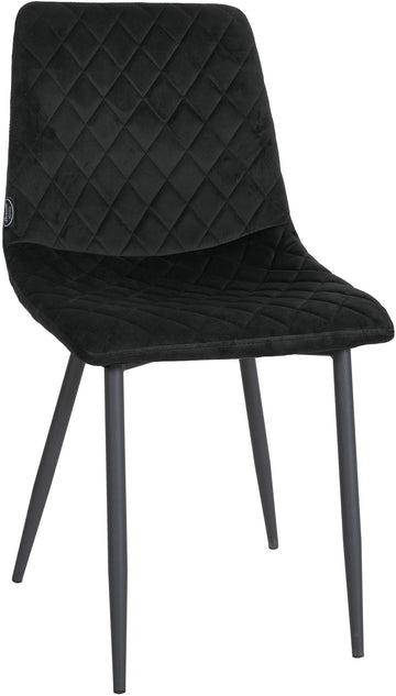 Eetkamerstoel Fluweel - Luxe Velvet Zitcomfort, Stijlvolle Mat Zwarte Poten Kleur zwart