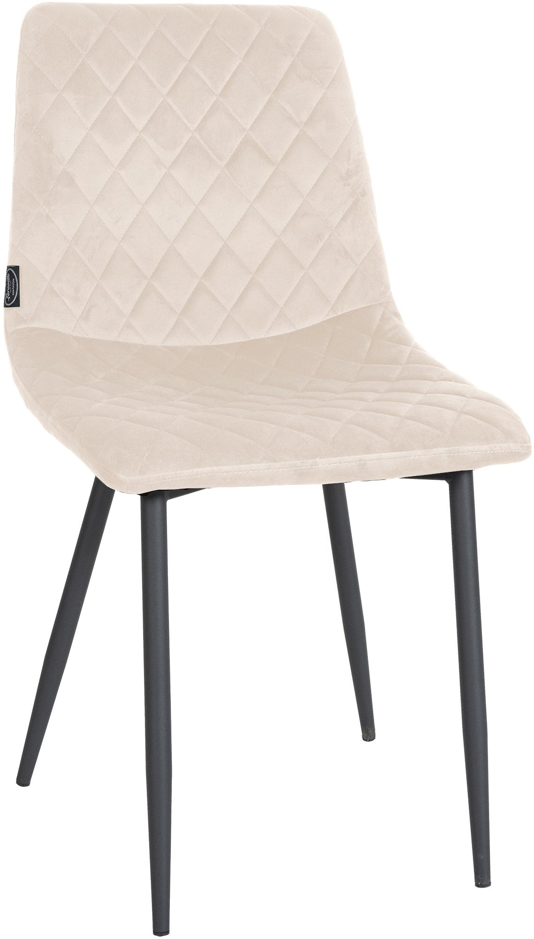 Eetkamerstoel Fluweel - Velvet Stoel - Comfortabele Zitting & Modern Design Kleur crème