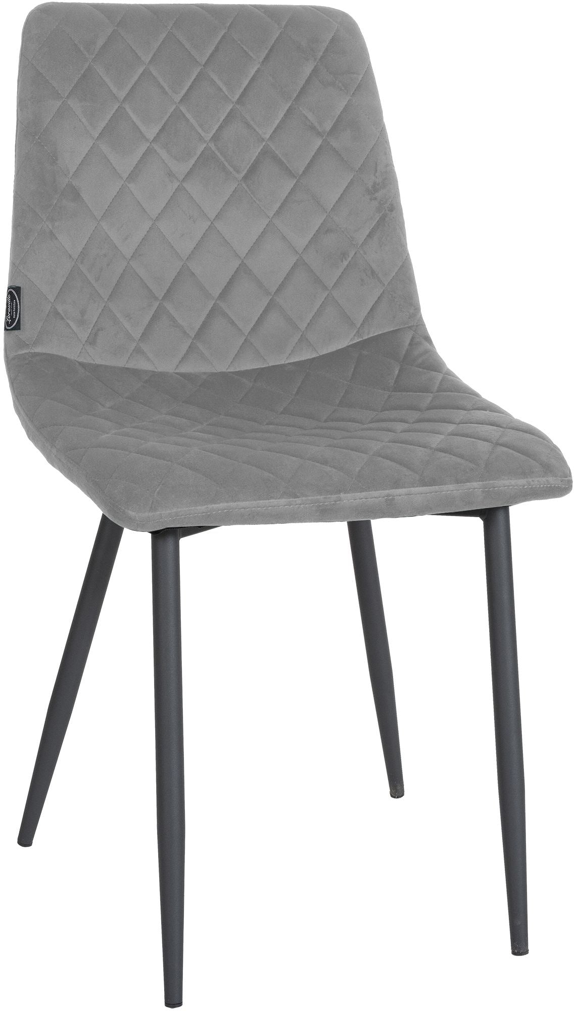 Eetkamerstoel Fluweel - Fauteuil - Maximaal Comfort, Stijlvolle Metalen Poten Kleur grijs