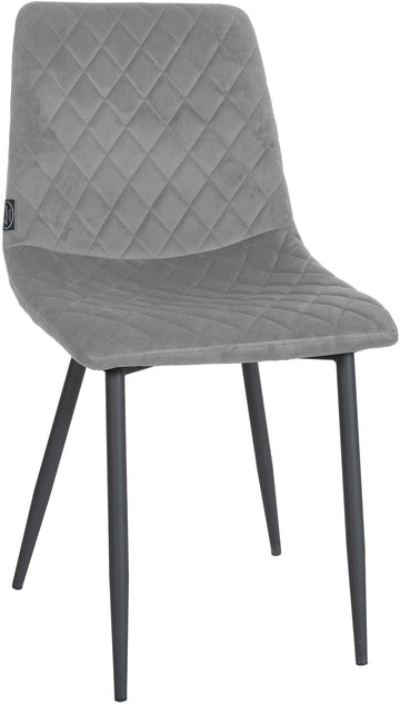 Eetkamerstoel Fluweel - Fauteuil - Maximaal Comfort, Stijlvolle Metalen Poten Kleur grijs