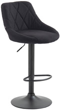 Moderne Stoffen Barkruk - Luxe Kruk - 360° Draaibaar met Gaslift Kleur zwart Onderstel Kleur zwart