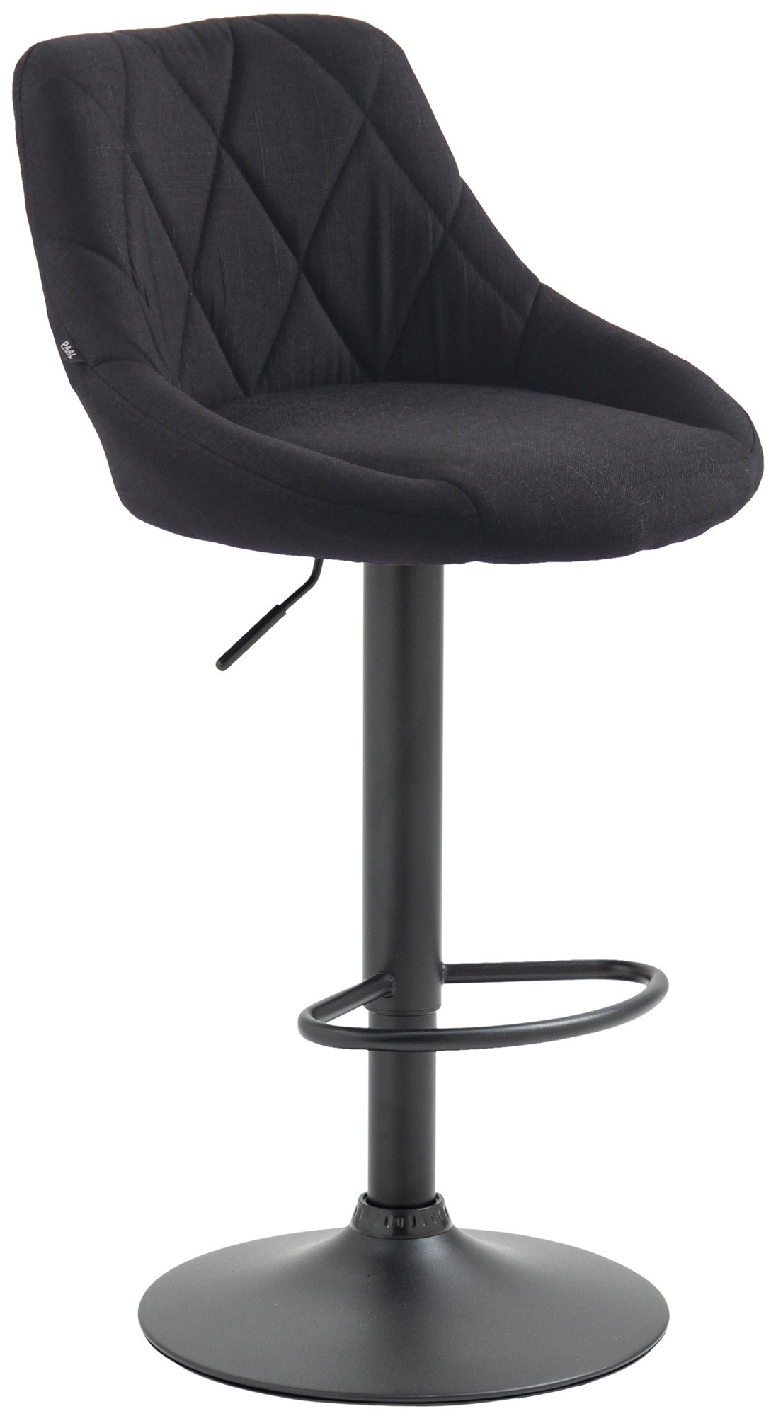 Moderne Stoffen Barkruk - Luxe Kruk - 360° Draaibaar met Gaslift Kleur zwart Onderstel Kleur zwart