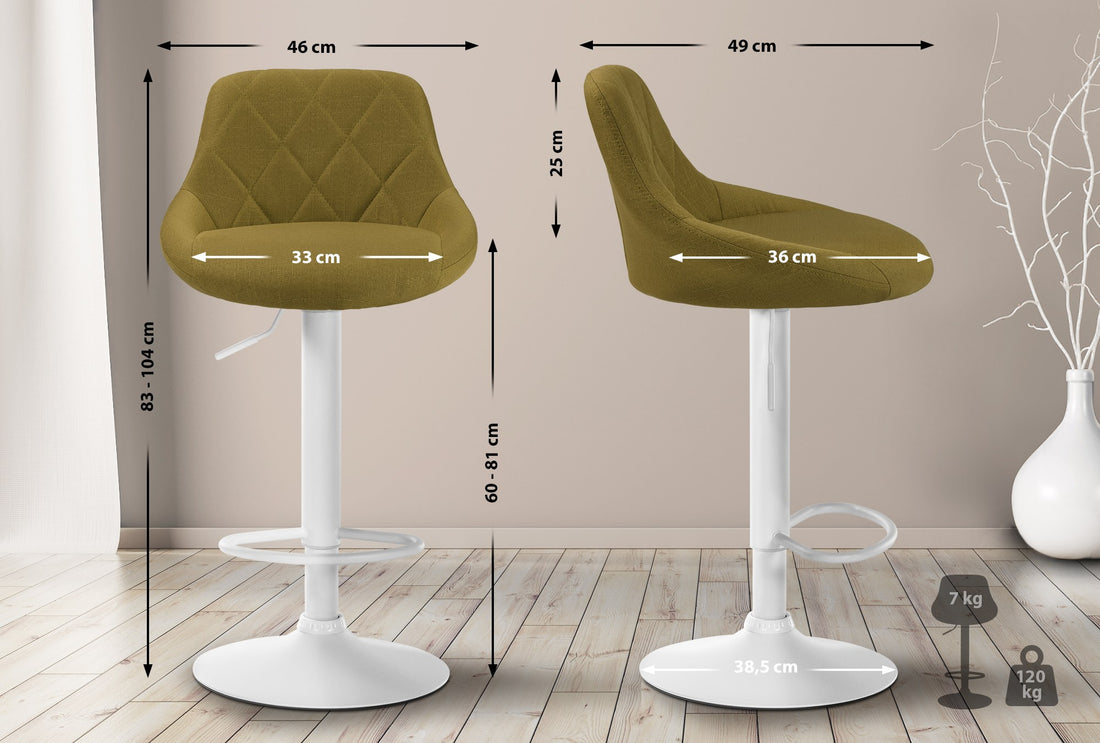 Stijlvolle Barkruk - Hoge Kruk - 360° Draaibare Zitting, Verstelbaar in Hoogte Kleur groen