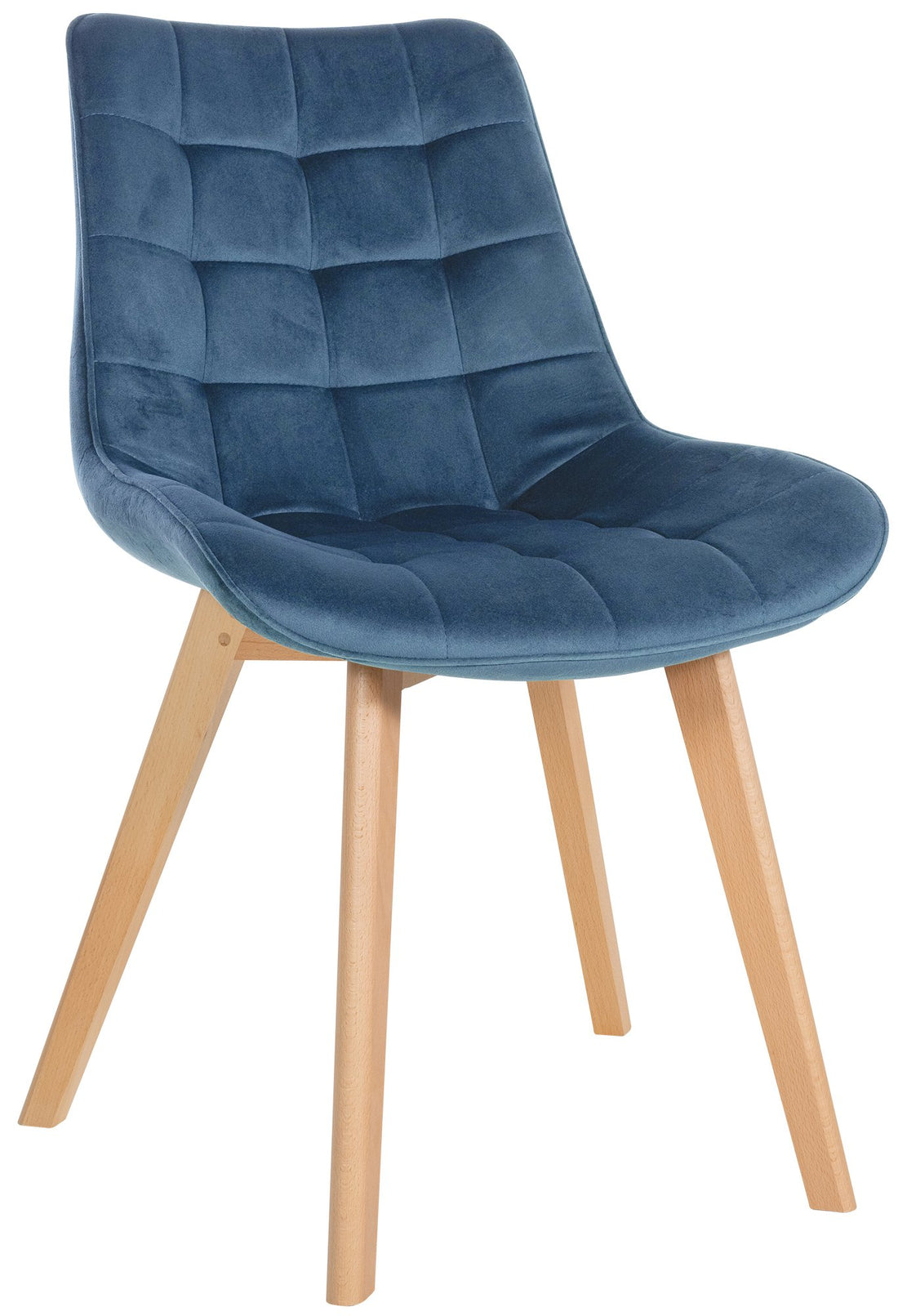 Fluwelen Eetkamerstoel - Comfortabele Stoel - Scandinavische Stijl Kleur blauw