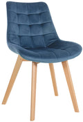 Fluwelen Eetkamerstoel - Comfortabele Stoel - Scandinavische Stijl Kleur blauw