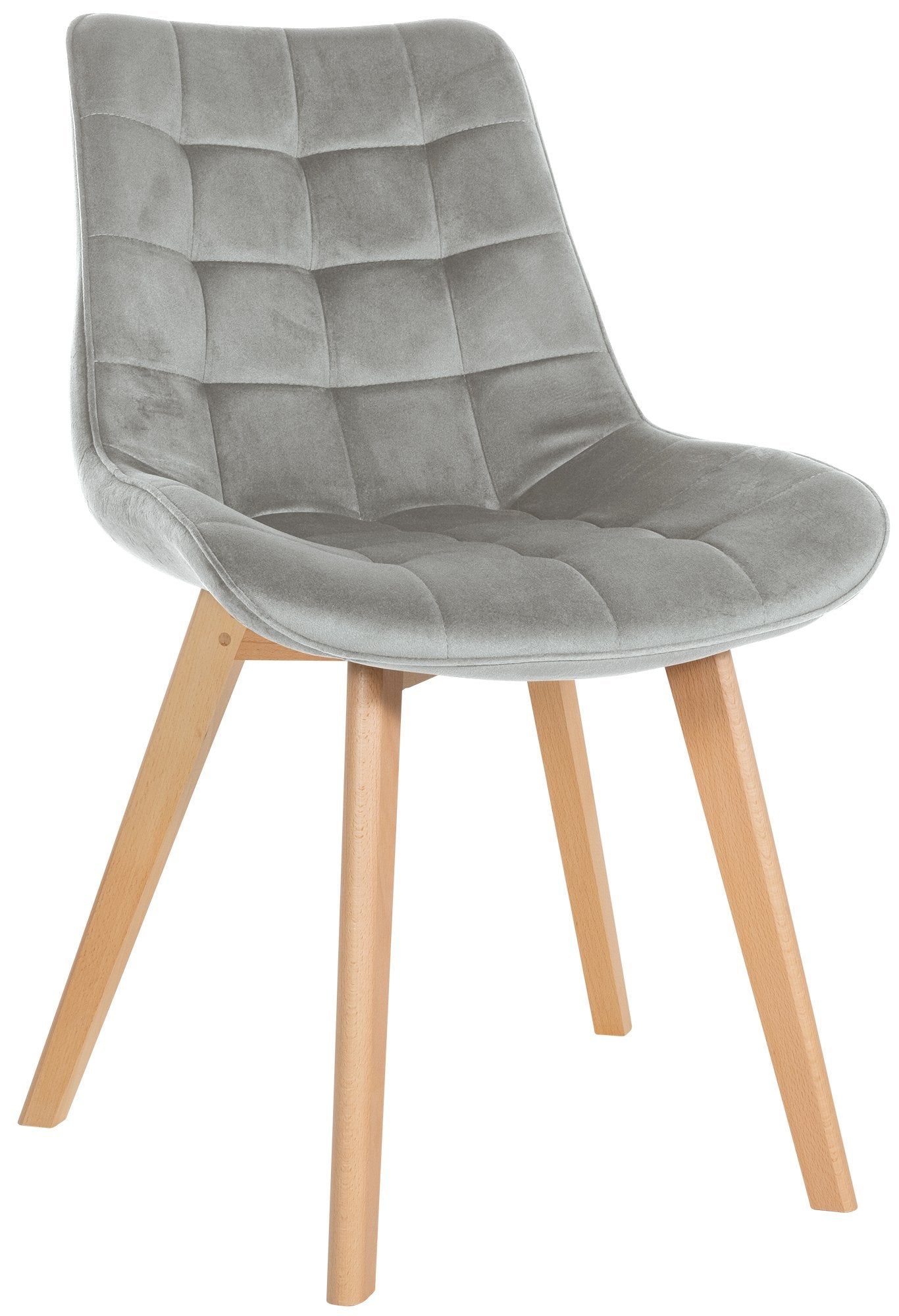 Fluwelen Eetkamerstoel - Comfortabele Stoel - Scandinavische Stijl Kleur grijs