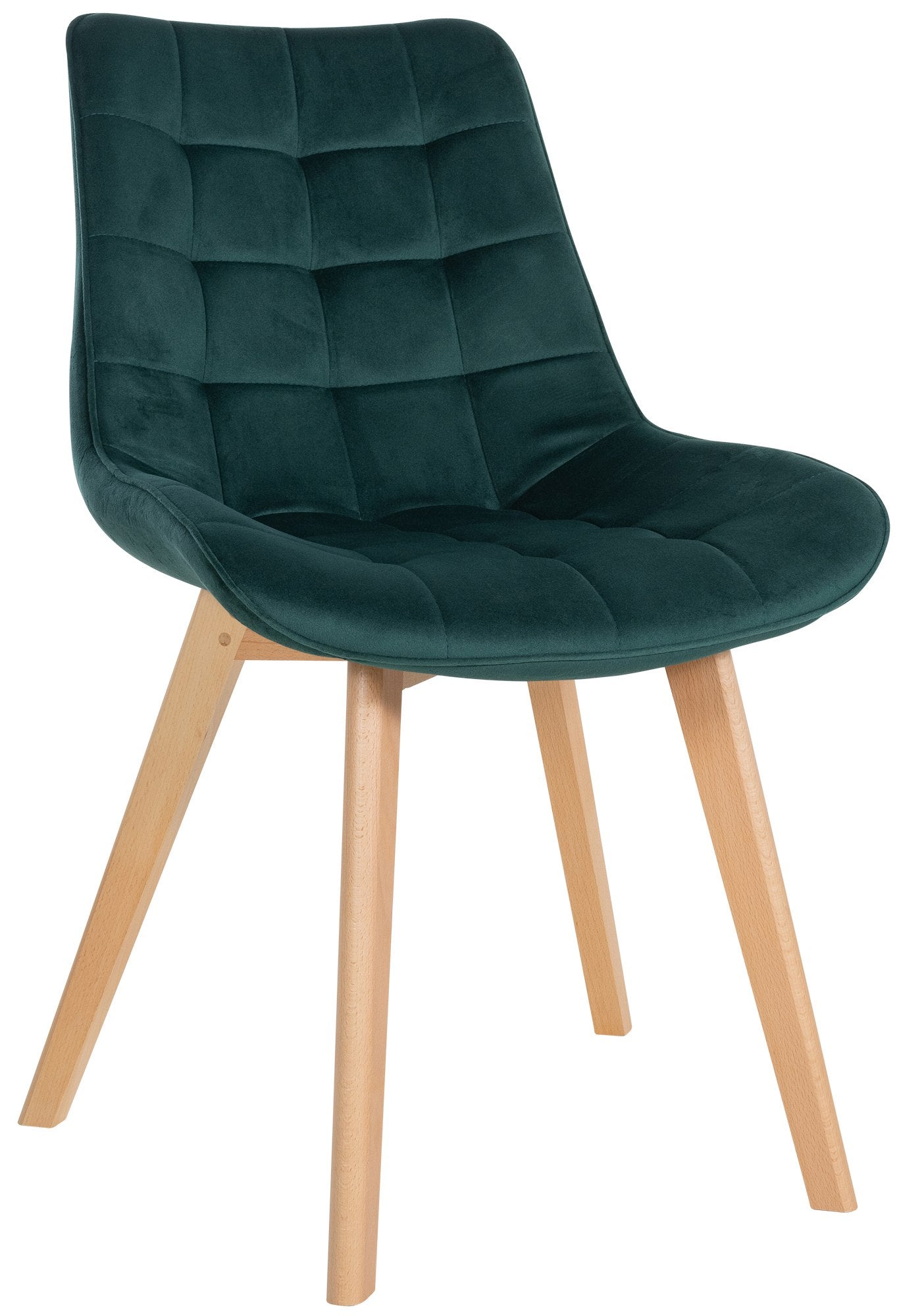 Fluwelen Eetkamerstoel - Comfortabele Stoel - Scandinavische Stijl Kleur groen