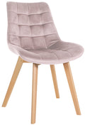 Fluwelen Eetkamerstoel - Comfortabele Stoel - Scandinavische Stijl Kleur roze