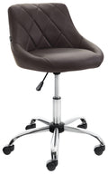 Werkkruk - Comfortabele Zitting - In Hoogte Verstelbaar, Draaibaar en Ergonomisch Design Kleur bruin Materiaal kunstleer