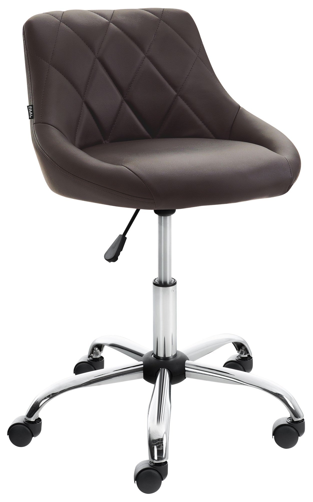 Werkkruk - Comfortabele Zitting - In Hoogte Verstelbaar, Draaibaar en Ergonomisch Design Kleur bruin Materiaal kunstleer