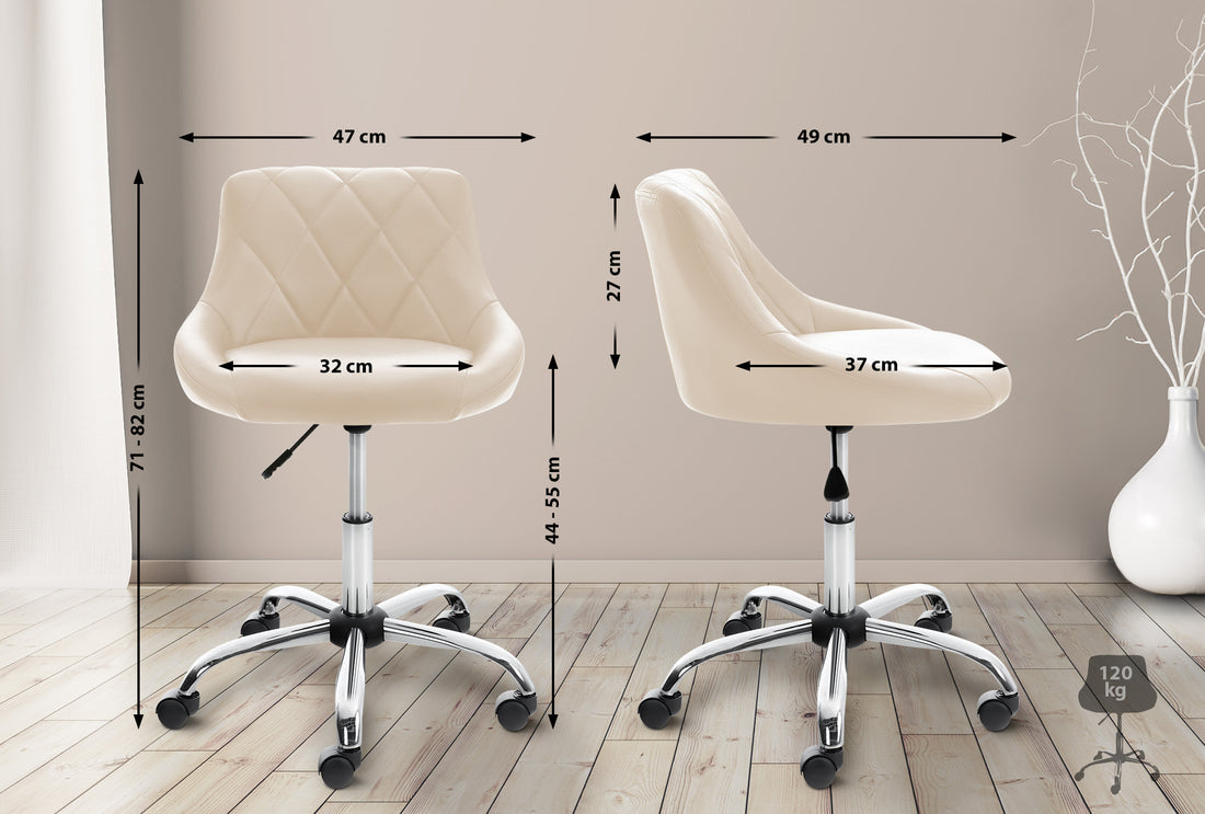 Ergonomische Werkkruk - Bureaustoel - Hoogte Verstelbaar, Uiterst Comfortabel Design Kleur crème